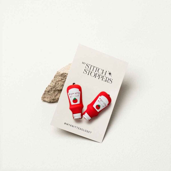 Topes para agujas de tejer - ketchup