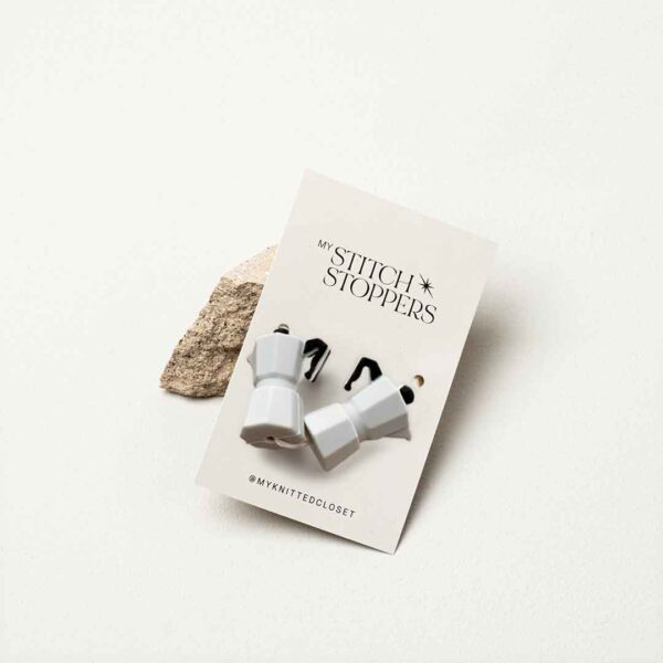 Topes para agujas de tejer - cafetera